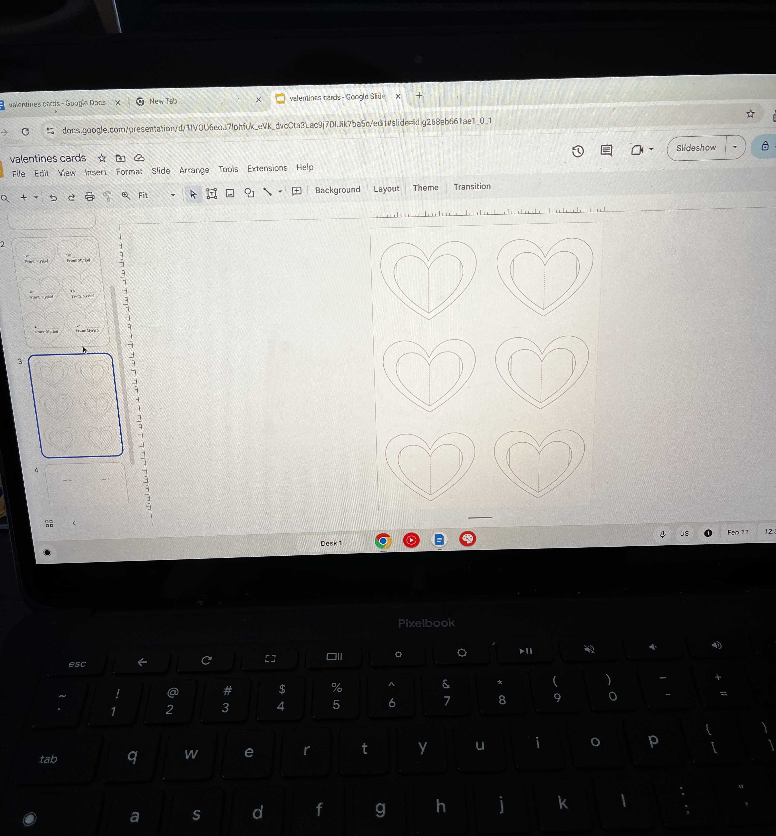 Designing the template in google slides